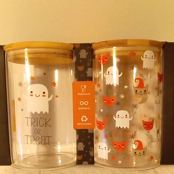 Gourmet Kitchens Other - Halloween Ghost Glass Storage Jars 👻👻👻👻